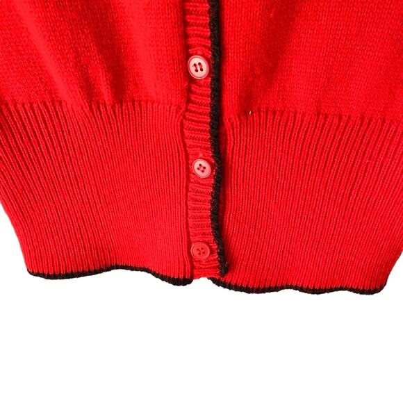 Vicky Vaughn Vintage Red Puppy Dog Sweater Vest size 5 Juniors size small 70s - Picture 3 of 6